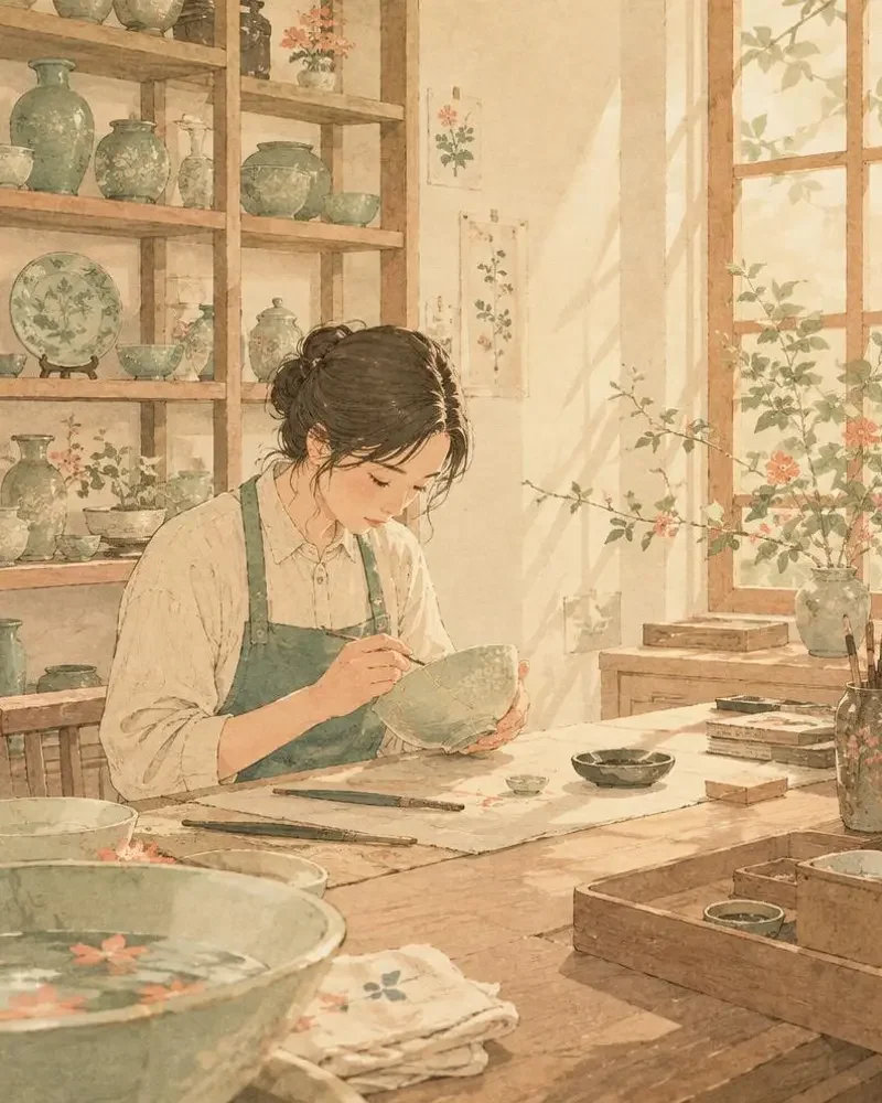 青瓷记 - 红果爽剧极速更新站人气榜 青瓷记 短剧封面插画,热度排名第 15 名